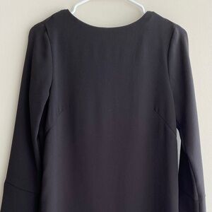 H&M Boxy Solid Black Long-Sleeve Dress, Dress with Bell Sleeve, Women’s Size 6